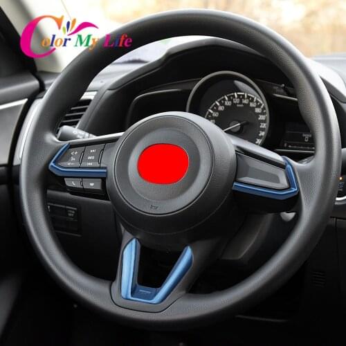 Car Steering Wheel Trim Sequins Cover Stickers for Mazda 3 6 CX3 CX-3 CX-5 CX5 CX8 CX 9 Axela ATENZA 2017 2018 2019 Accessories