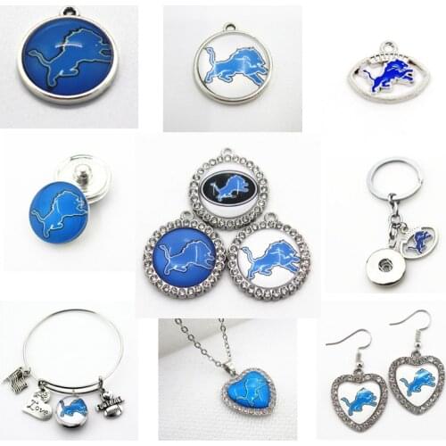 Football Detroit Dangle Charms Lion Mix Style DIY Pendant Bracelet Necklace Earrings Jewelry Making Accessories