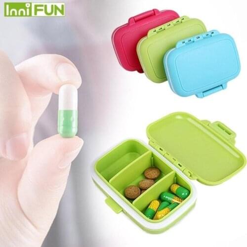 Portable Mini Pill Case Medicine Boxes 3 Grids Travel Home Medical Drugs Tablet Empty Container Home Holder Cases