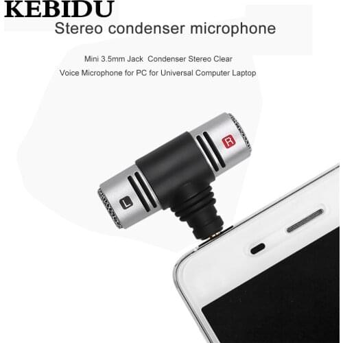 KEBIDU Mini Portable Jack Microphone Stereo Mic for Recording Pen with 3.5mm Interface For Recording Studio Interview Microphone