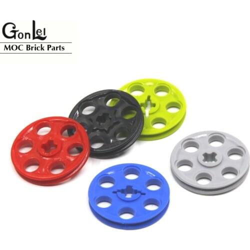 20Pcs/lot High-Tech Wedge Belt Wheel Pulley 4185 MOC Building Blocks Bricks Parts fit 2185 DIY Educational High-Tech Spare Toys