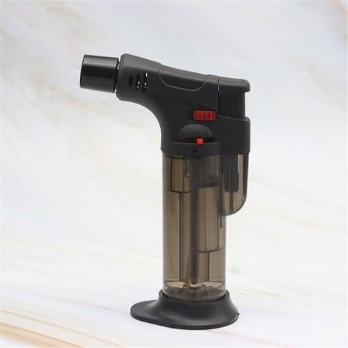 Outdoor Torch Turbo Spray Gun Lighter For Kitchen BBQ Windproof Jet Butane Gas Lighter For Cigar Pipe 1300 C With Base