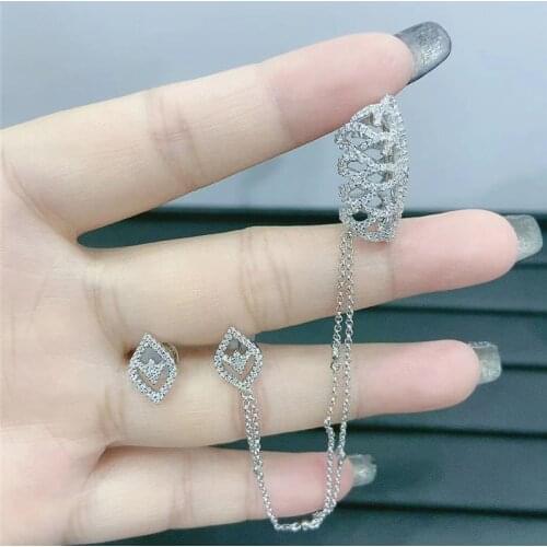 UMGODLY 1pc Luxury Fashion Vine flower Brand Asymmetry Earring Micro Pave Full Cubic Zirconia Stones Women Jewelry Gift