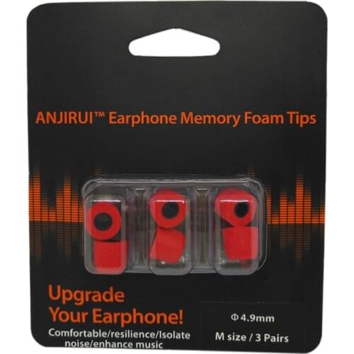 ANJIRUI original foam tips ear pads/cover T400 (L M S)caliber T500 3 pairs memory sponge ear style for in-ear style earphone ear