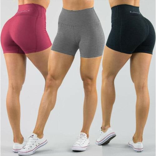 2020 Newest Women Yoga Shorts Push Up Fitness Short Legging High Waist Gym Trunks Running Tight Shorts With Pockets Sportswear
