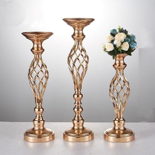 Gold Wedding flower vase Table Centerpiece 74cm Tall 10pcs/lot