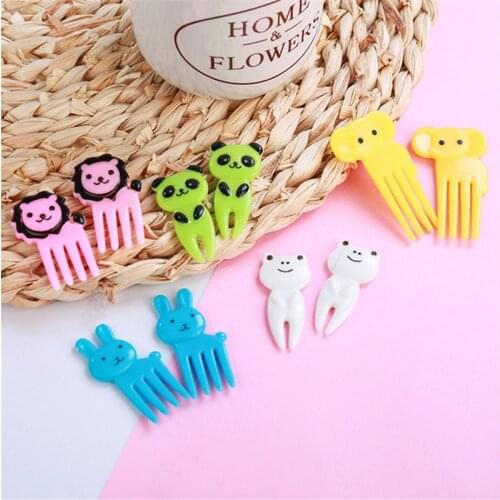 10Pcs/Set Mini Skewers Cute Cartoon Eyes Kawaii Lunch Bento Box Food Fruit Picks Fork Sticks Buffet Sandwich Toppers Decor
