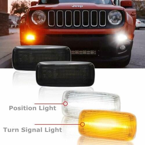 2Pcs Led Side Marker Light Turn Signal Position Lamp for 07-17 Jeep Patriot