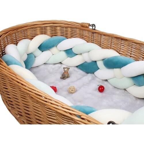 3M Baby Bed Bumper 4 Strands Knotted Braided Bumper crib bumper Cotton Knot Pillow Crib Protector Baby Decoration Room