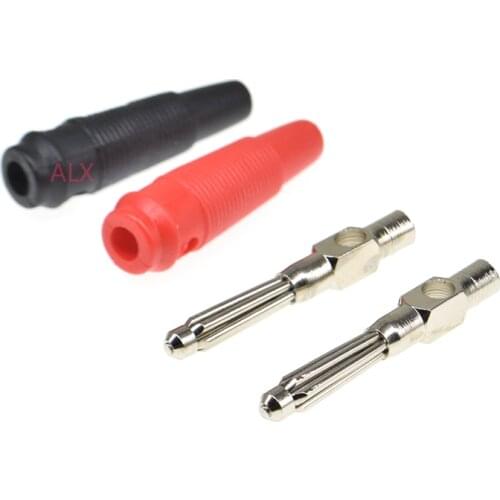 5PCS 4mm 32A Solderless Side Stackable Banana male Plug Copper Connectors Terminals