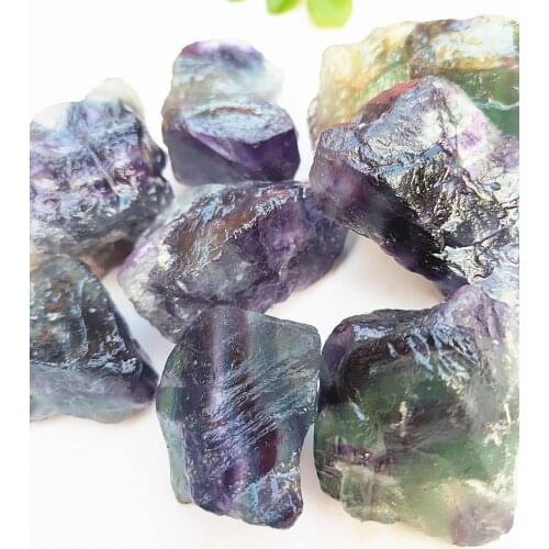 5pcs Raw Specimen Natural colorful flourite Crystal Rough Stone original polychrome quartz Mineral samples healing