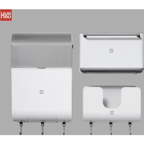 Huohou Antibacterial Kitchen Storage Wall-mounted Removable Washable Tableware Box Sauce Bottle Storage Rack Kitchen Shelf