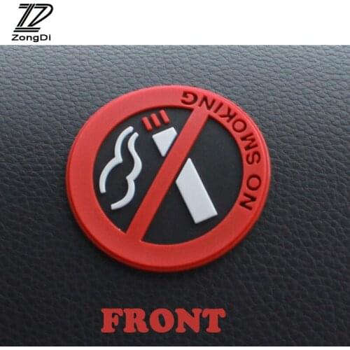 ZD 1Pc car stickers NO SMOKING logo for Jeep Renegade Wrangler Skoda Octavia A7 2 Rapid Fabia Yeti Opel Astra H J G Insignia