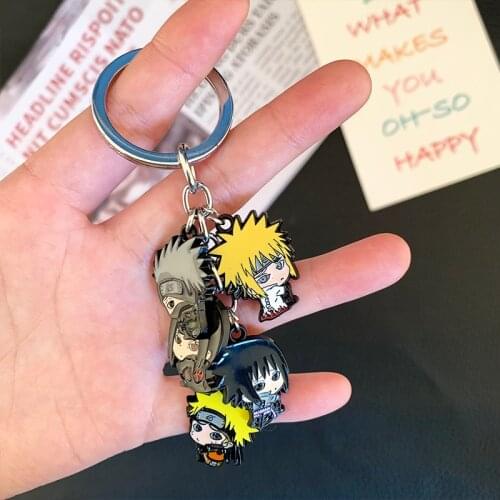 Cartoon Figure UCHIHA SASUKE Keychain Anime INUZUKA KIBA Character Pendant Keyrings Fashion Enamel Key Chain Jewelry New Arrival