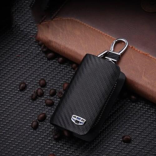 Carbon fiber Leather remote key case for Geely Atlas Boyue NL3 EX7 Emgrand X7 EmgrarandX7 SUV GT GC9 borui Car remote key case