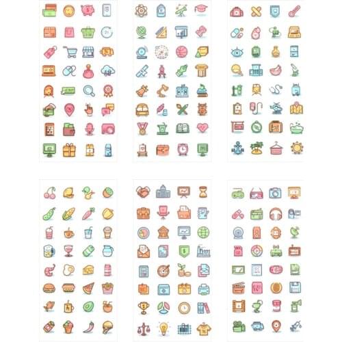 Happy world decorative sticker(1pack=6pieces)