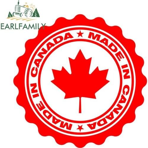 EARLFAMILY 13cm x 13cm for Made in Canada Car Stickers Occlusion Scratch Graffiti Graphics Windshield Motorcycle RV Decoration