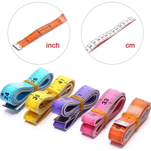 1PC 60in 1.5M Body Measuring Ruler Sewing Tailor Tape Measure Mini Soft Flat Ruler Centimeter Meter Sewing Measuring Tape
