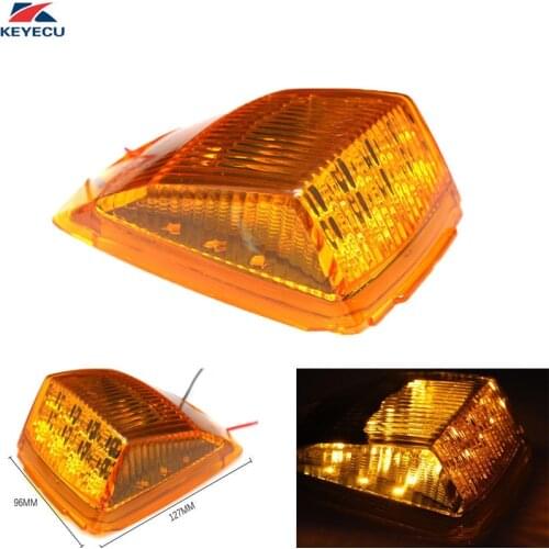 KEYECU 1 Pack Amber 17LED Roof Running Top Clearance Reflector Lights for Kenworth Peterbilt Freightliner Mack