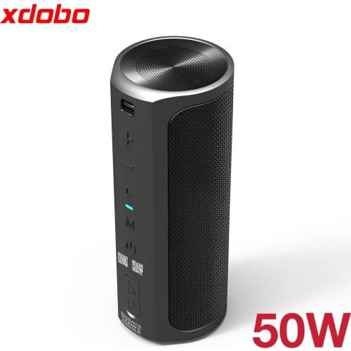 XDOBO High Power 50W Bluetooth Speaker Outdoor Portable Sound Column TWS Subwoofer IPX7 Waterproof 6600mAh Power Bank Boombox