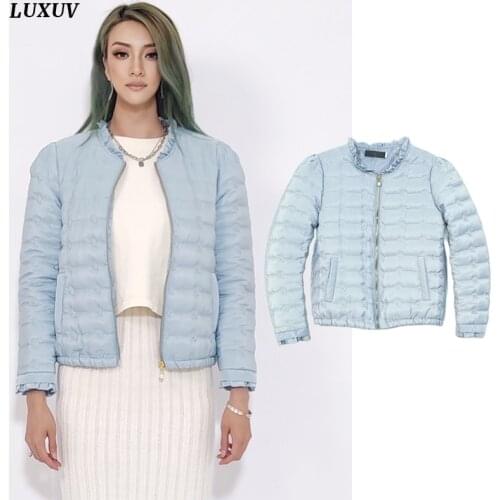 Womens Short Down Jacket Winter Puffer Clothes Quality Outerwear Parka Quilted Padded Warm Coats Cotton Lightweight Office Lady