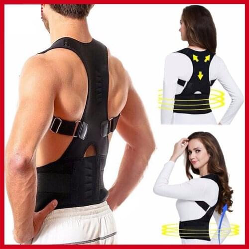 Fajas Para Men&Women Adjustable Magnetic Posture Corrector Corset Back Brace Back Belt Lumbar Support Straight Corrector S-3XL