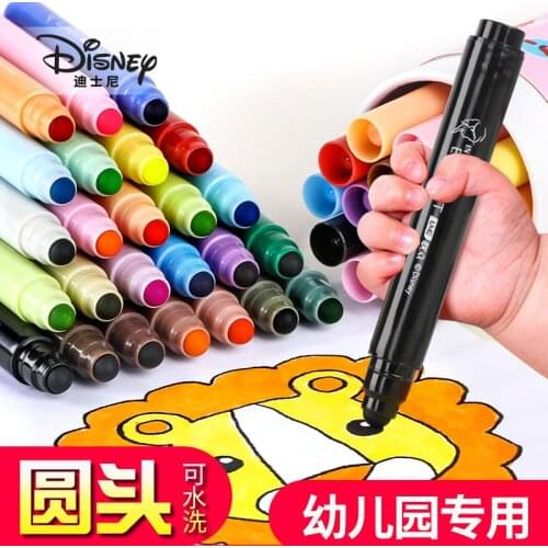 12/24 color Disney Frozen watercolor pen childrens painting pen cute round head colored pen early education learning gift