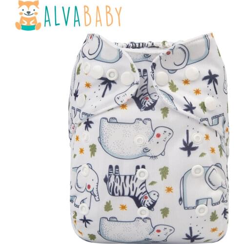 Alvababy Cloth Nappy for Babies Reusable Modern Cloth Nappy with Microfiber Insert