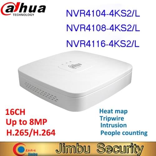 Dahua 8CH 16CH NVR NVR4104-4KS2 NVR4108-4KS2 NVR4116-4KS2 Up to 8MP Resolution support people counting heat map video recorder