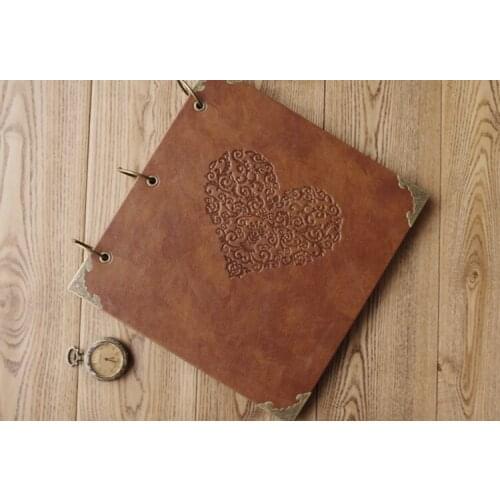 High Quality Vintage PU Leather 25 Black Paper Sheets Card Wedding DIY Gifts Album Vintage Photo foto Scrapbooking Album