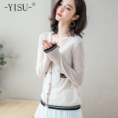 YISU Summer Chiffon Cardigan women Sun Protection clothing short Blouse White basis Beach coat women Fashion Tops thin Cardigan