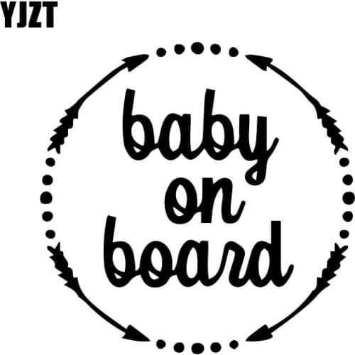YJZT 16X15.9CM Wreath Creative Warning BABY ON BOARD Car Sticker Occlusion Scratch Window Decal C25-0144