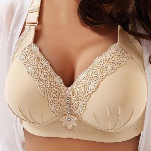 Plus Size Women Wire Free Bras Lace Sexy 2021 Woman Push Up Adjustable Brassiere Femme Seamless Underwear Lady Comfortable Bras