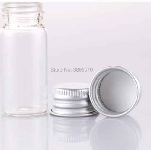 10ml Small Clear Glass Bottle Vial Pendant With Aluminum Lid For Wedding Holiday Decoration Christmas Gifts F1093