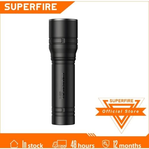 2021 SUPERFIRE S33-A Super bright LED Flashlight Built in Battery 4 lighting modes Mini Torch for Camping Hunting Bicycle Light