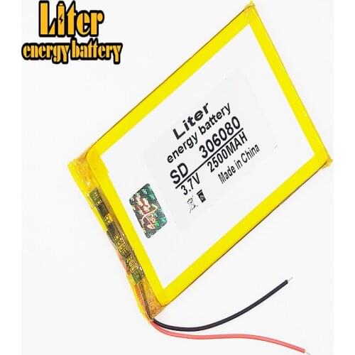 3.7V 2500mAh 306080 Lithium Polymer Li-Po li ion Rechargeable Battery cells For Mp3 MP4 MP5 GPS mobile bluetooth
