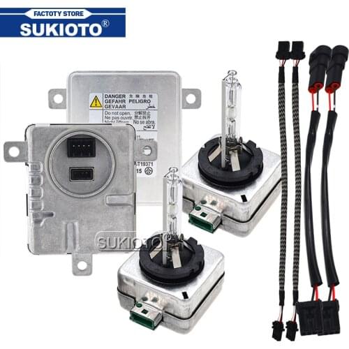 SUKIOTO Original 55W Xenon D3S HID Ballast Kit Xenon D1S 6000K 8000K 5000K 4300K D1R D3R Car Light Bulb Lamp For A3 A6 MK2 Q5 Q7