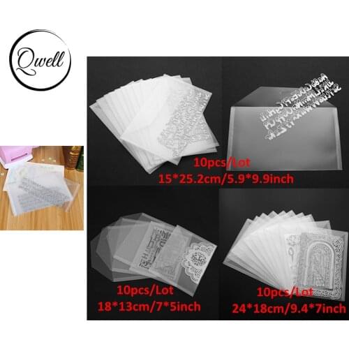QWELL10 pcs/Lot Large Storage Pockets File Bags for Cutting Dies/Clear Stamps/Plastic Stencil