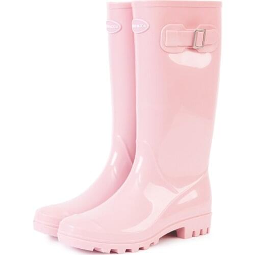 British Fashion Rubber Shoes Water Shoes Female Cute Rain Boots Adult High Boots Water Boots Slip Ladies Rain Boots