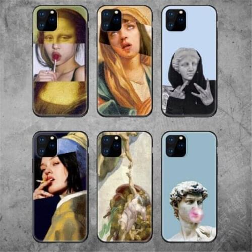 For iPhone 7 6S 8 Plus Case Cute Painting Pattern Case Soft Cover For iPhone 11 12 Pro X XR XS Max Shockproof TPU Phone Case