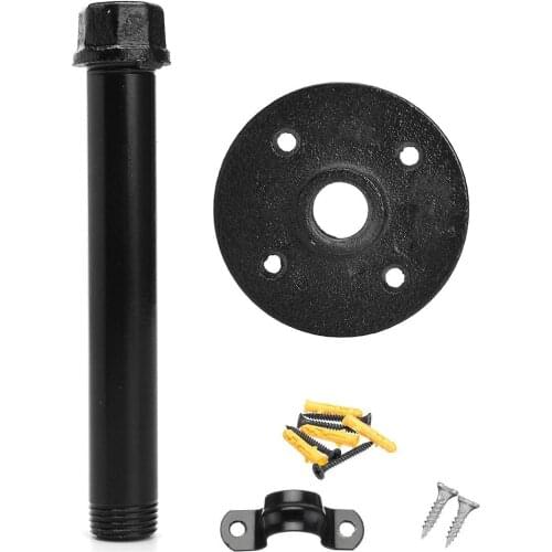 Black Retro Iron Industrial Pipe Shelf Bracket Mounting Bracke Water Hose Holder Storage Holders Racks Home Decor Wall Bracket