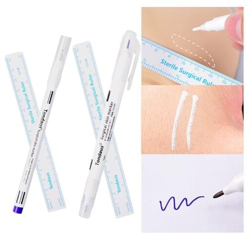 Surgical Eyebrow Tattoo Skin Marker Pen Microblading Accessories Tattoo Marker Brow Pencil Permanent Beauty Makeup Measure Tool