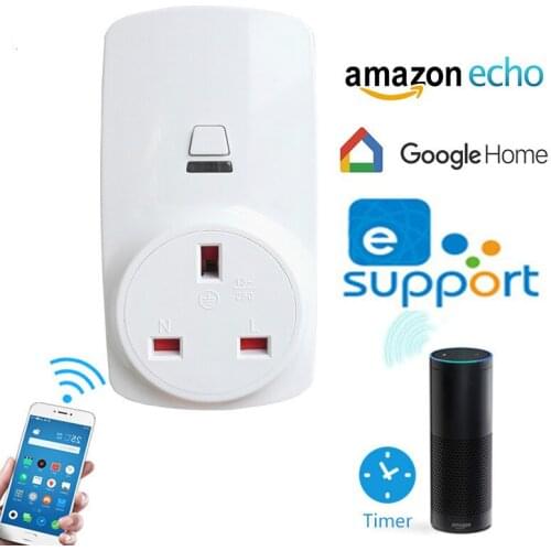 Intelligence WIFI Socket British rules Remote control timing switch Echo Alexa Google home British Hongkong