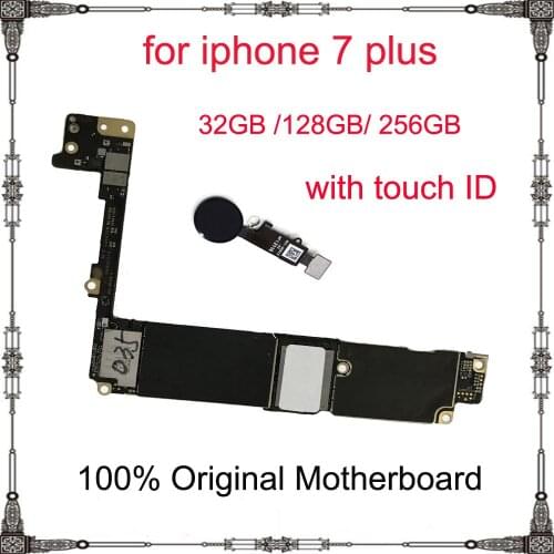 32GB 128GB 256GB for iphone 7plus Mainboard with / without fingerprint Original Factory unlocked for iphone 7 plus Motherboard