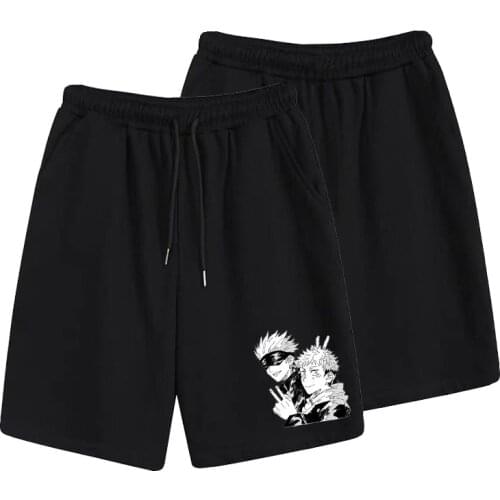 Fashion Jujutsu Kaisen Cosplay Shorts Gojo Satoru Costume Black Summer Black Men Casual Pants Shorts