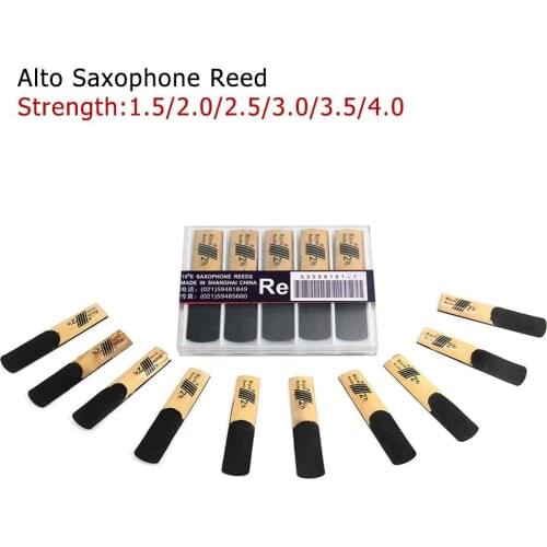 10pcs Alto Sax Saxophone Reed Set Strength1.5/2.0/2.5/3.0/3.5/4.0 High Quality Full Resonant Tone Pitch Stability Part Accessory