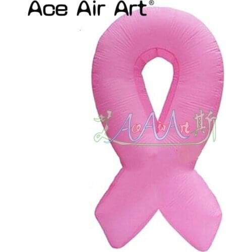 Gaint ground inflatable decoration,pink inflatable ribbon for World Breast Cancer Awareness Day