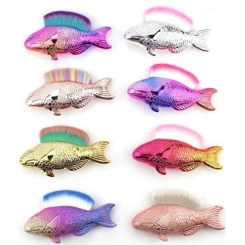 New Mermaid Fin Make-up Brush Powder Foundation Cosmetic Fish Brush Multi Color Beauty Fashion Accessories Beauty Tool for Girls