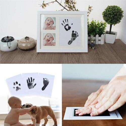 New Safe Non-toxic Baby/Pet Inkless Handprint Footprint Kit Hand and Foot Prints for 0-6 months Newborn Gift Decoration