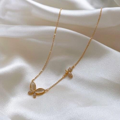 Butterfly Crystal Necklace Women Fashion Jewelry Simple Choker Collares Temperament Pendants